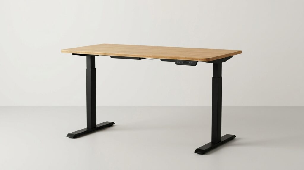 電動昇降式木製デスク