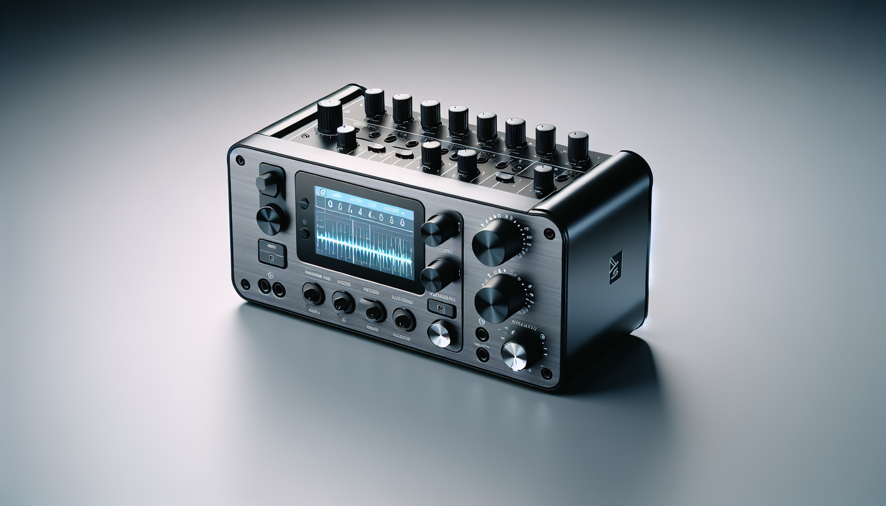 黒とシルバーのオーディオミキサー