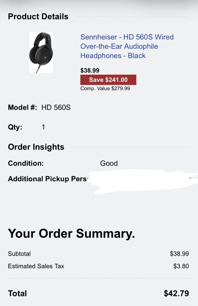 黒いゼンハイザーHD560S有線ヘッドホン