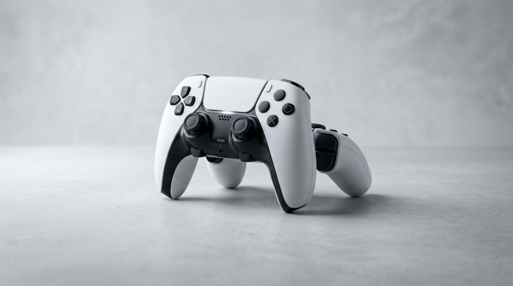 白いPlayStation 5コントローラー
