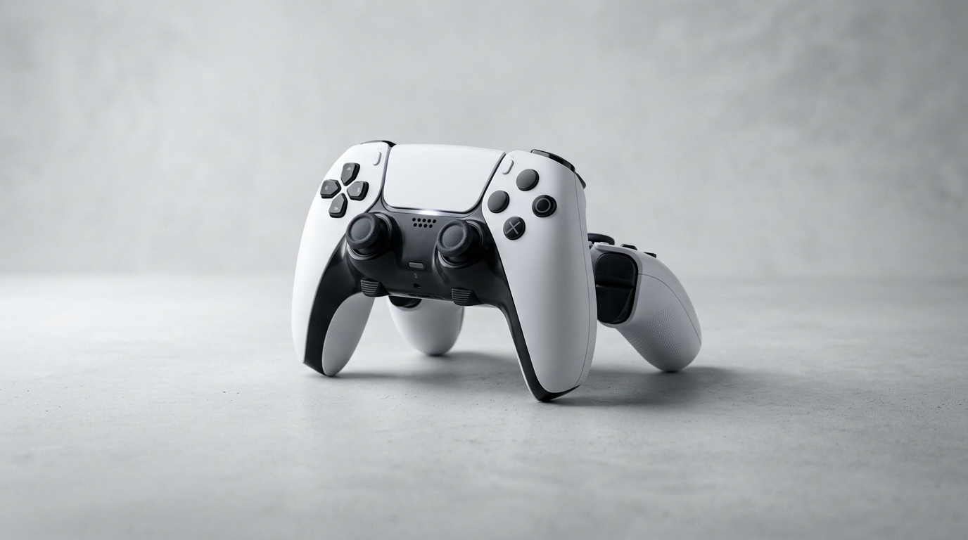 白いPlayStation 5コントローラー