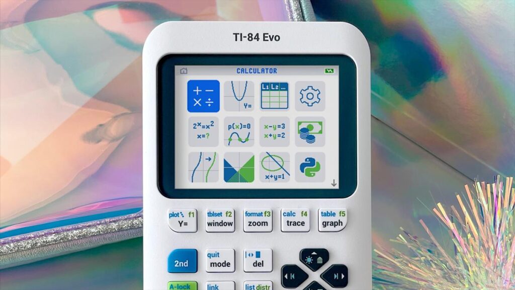 白いTI-84 Evoグラフ電卓