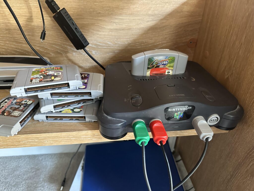 N64本体、ゲームソフト、HDMI変換器