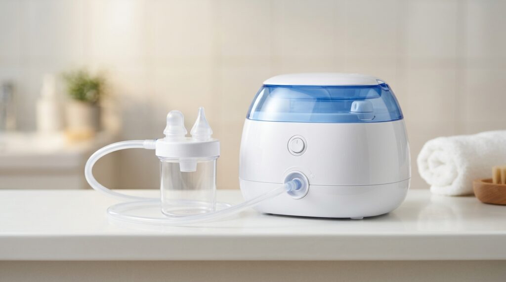 白い吸入器と鼻吸い器セット