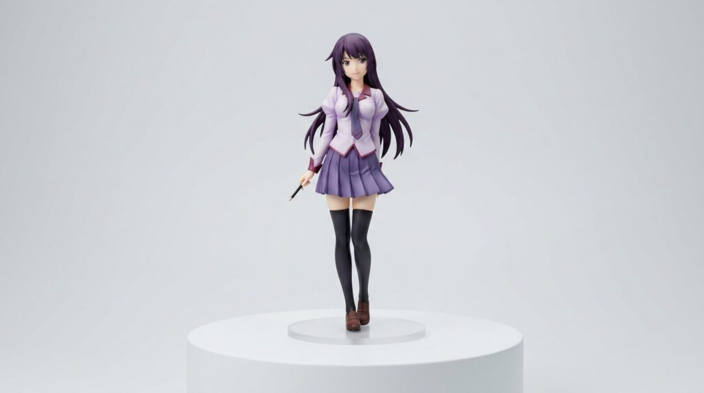 紫髪の制服アニメフィギュア
