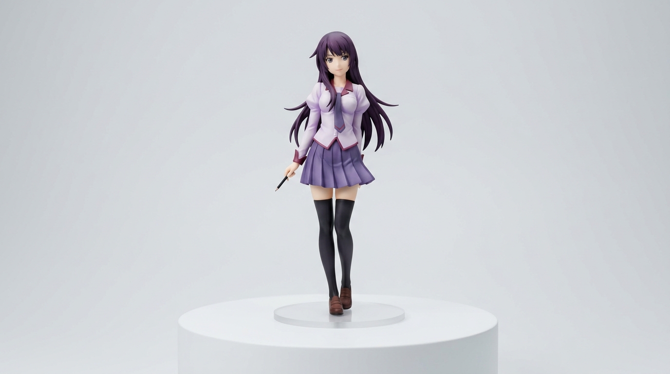 紫髪の制服アニメフィギュア