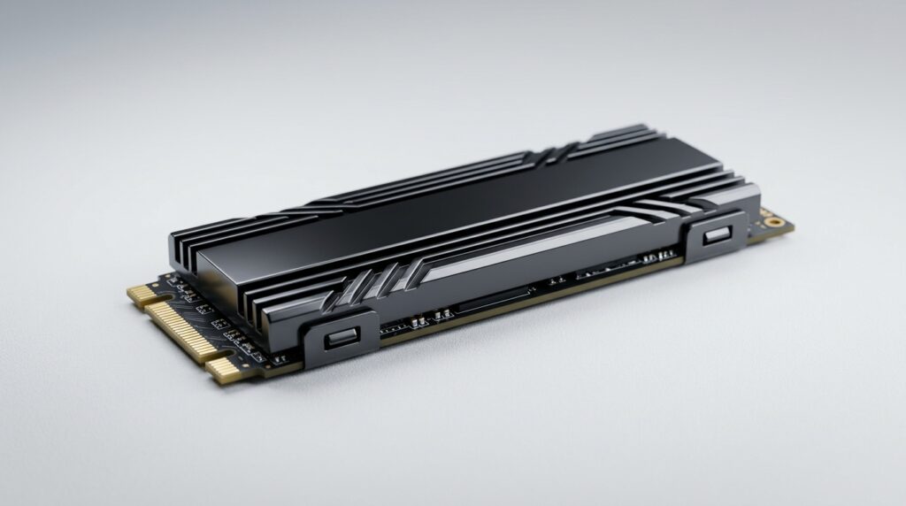 黒いヒートシンク付きM.2 SSD