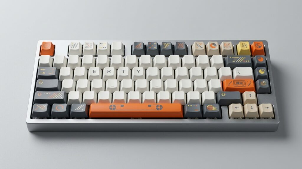 レトロなデザインのメカニカルキーボード