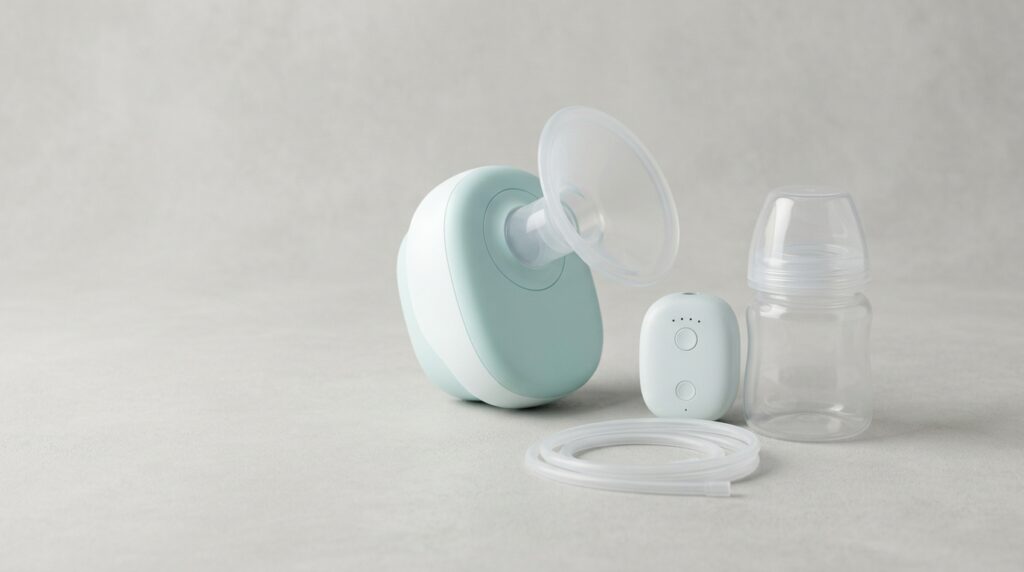 水色の電動搾乳器セット