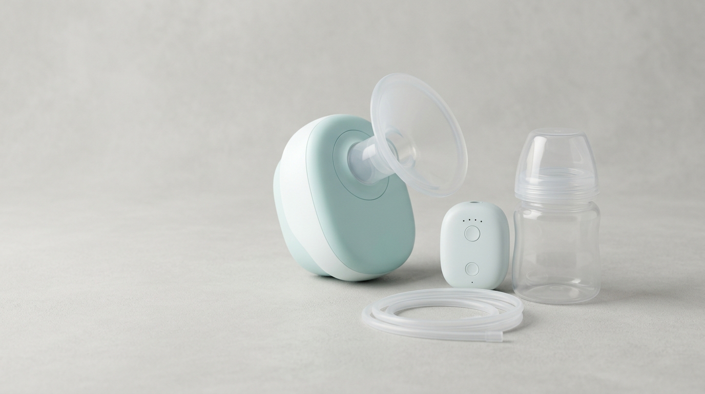 水色の電動搾乳器セット