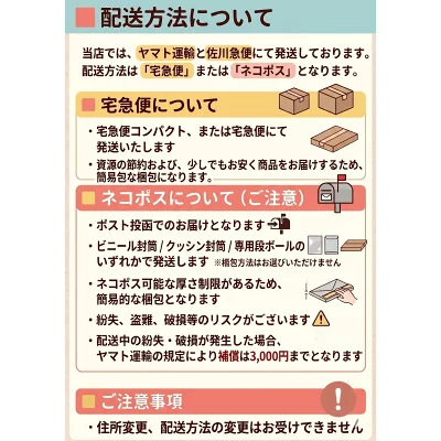 宅急便とネコポスの配送方法説明