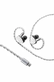 THIEAUDIOのシルバー有線イヤホン