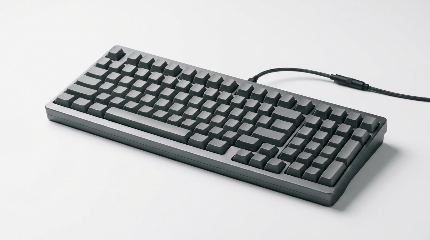 グレーの無刻印メカニカルキーボード