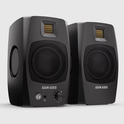 黒いADAM AUDIOモニタースピーカー
