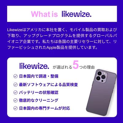 Likewizeのモバイル製品説明