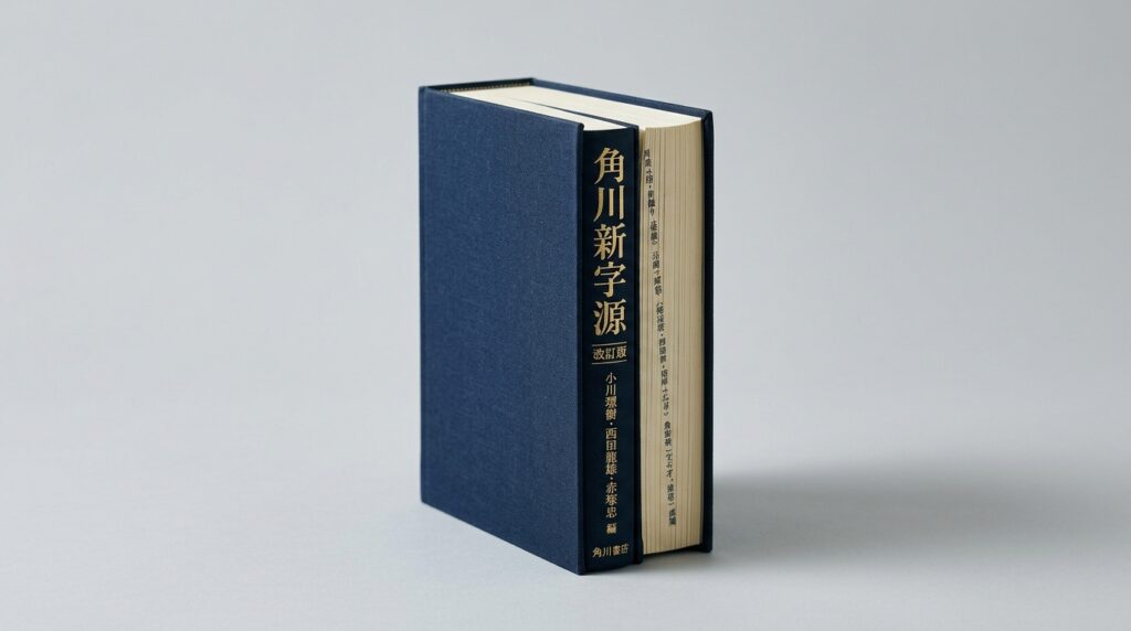 紺色の厚い角川新字源