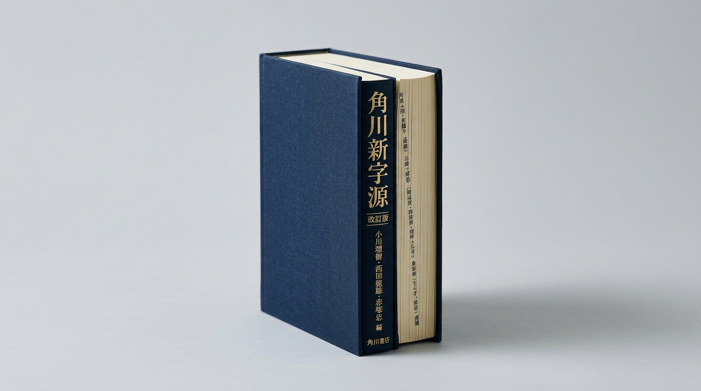 紺色の厚い角川新字源