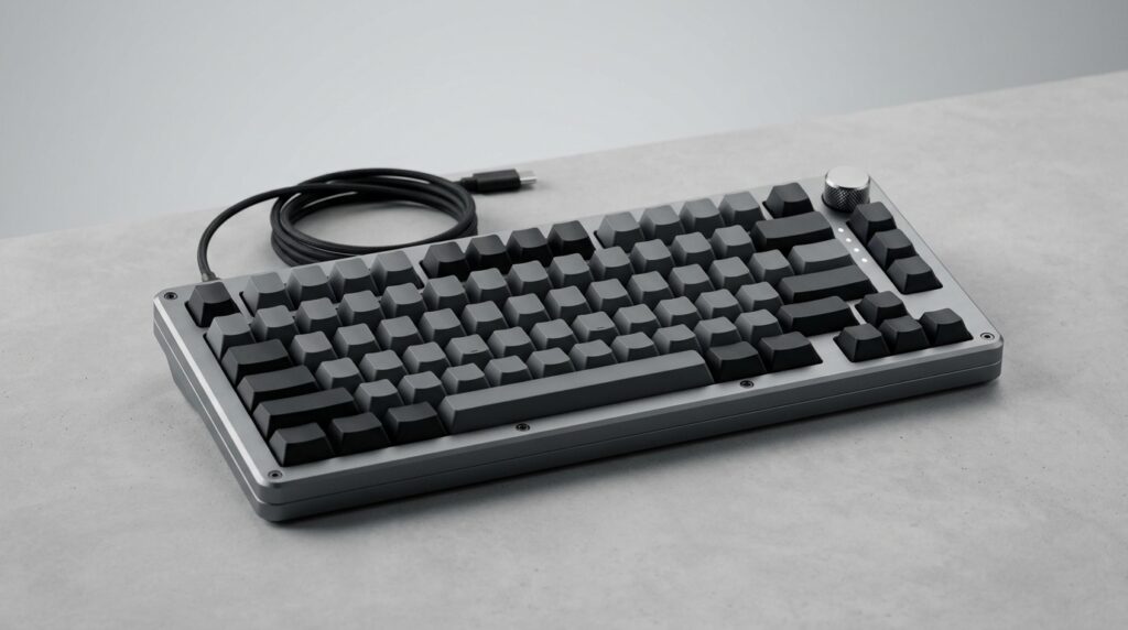 グレーのメカニカルキーボード