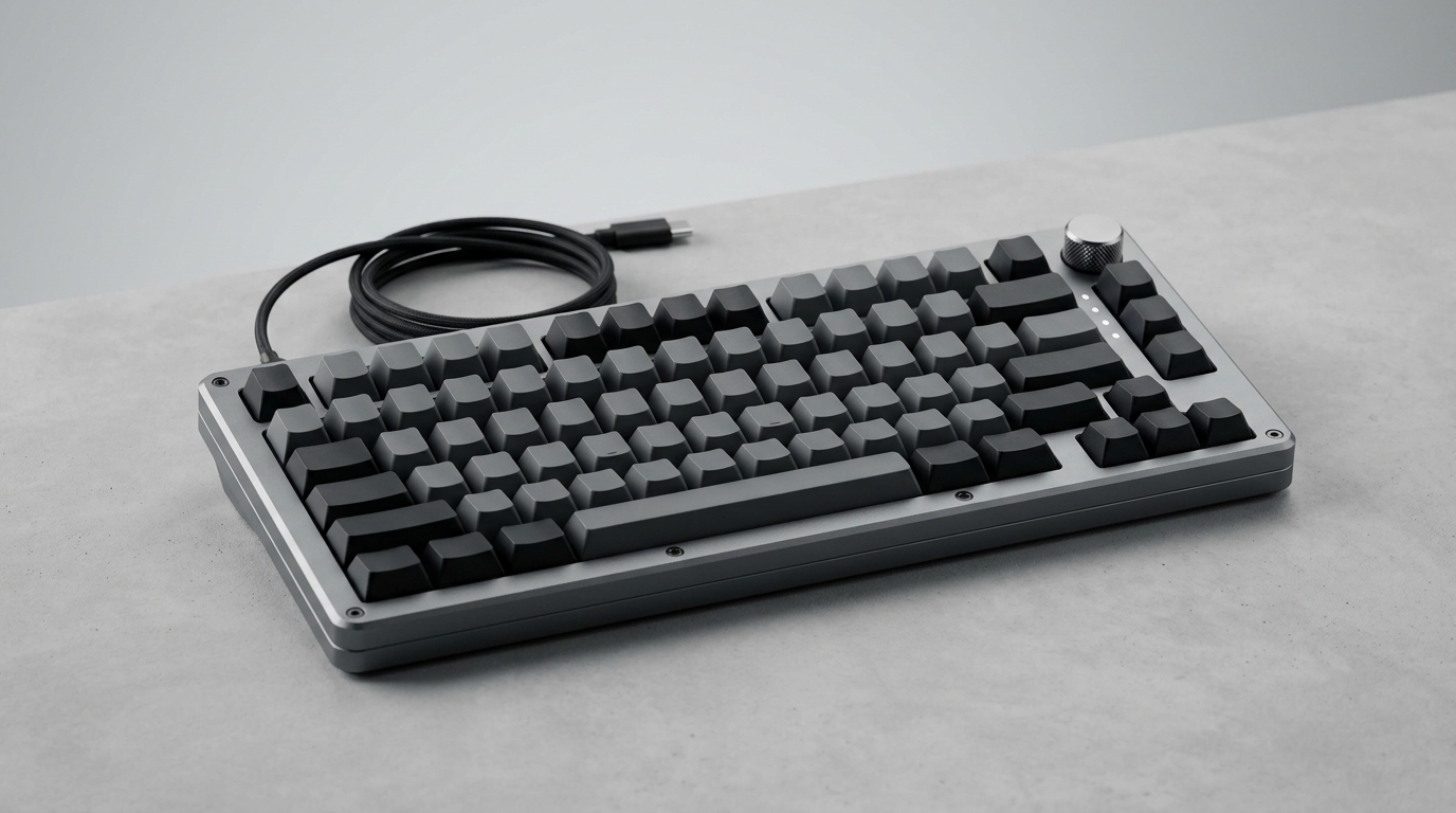 グレーのメカニカルキーボード