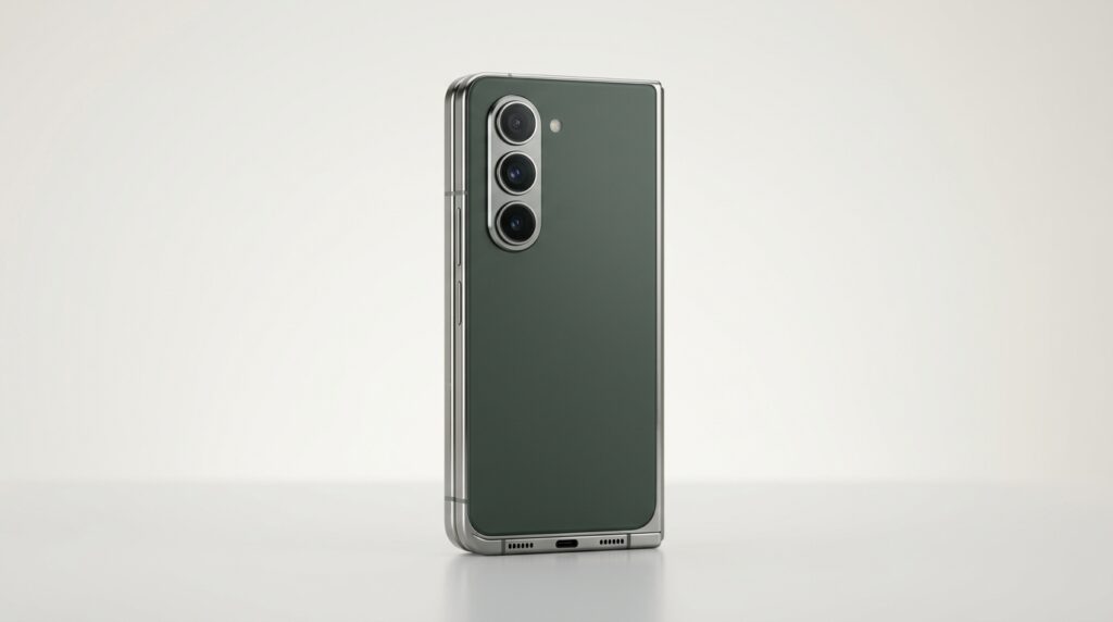 緑色の折りたたみ式スマートフォン