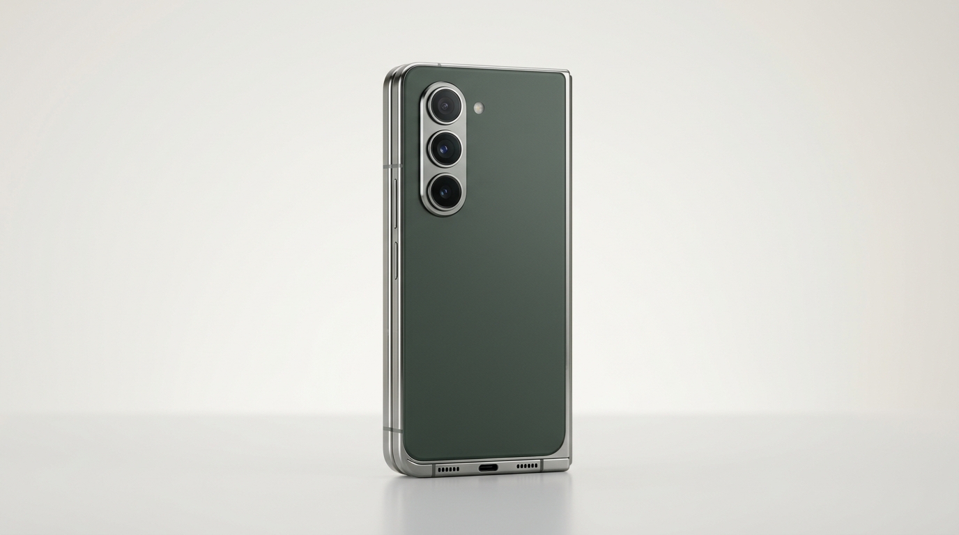 緑色の折りたたみ式スマートフォン