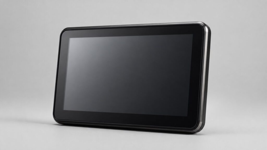 黒いタブレット型ディスプレイ