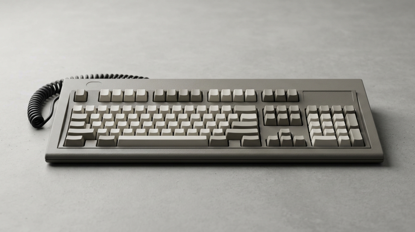 レトロな灰色のキーボード