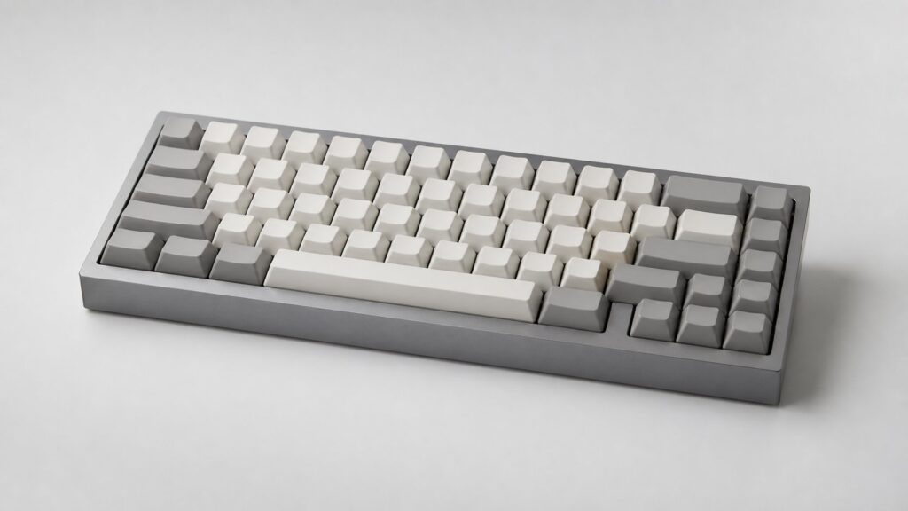 グレーと白のメカニカルキーボード
