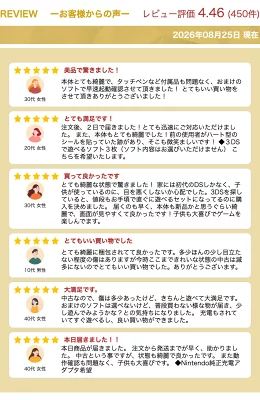 お客様からのレビュー評価画面