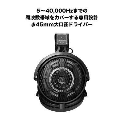 黒いオープン型ヘッドホン