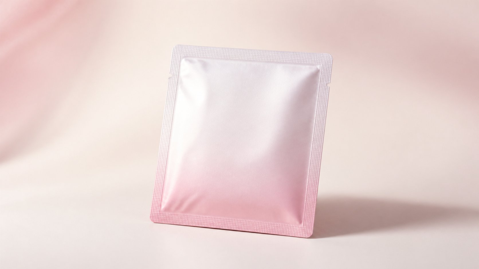 ピンク色の小さな化粧品パウチ