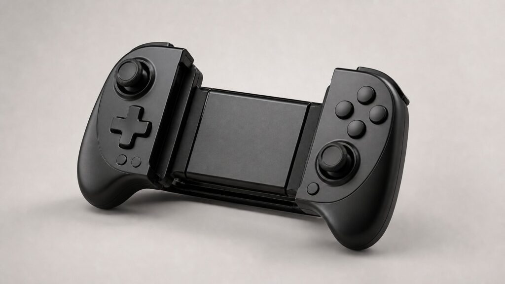 黒いモバイルゲームコントローラー