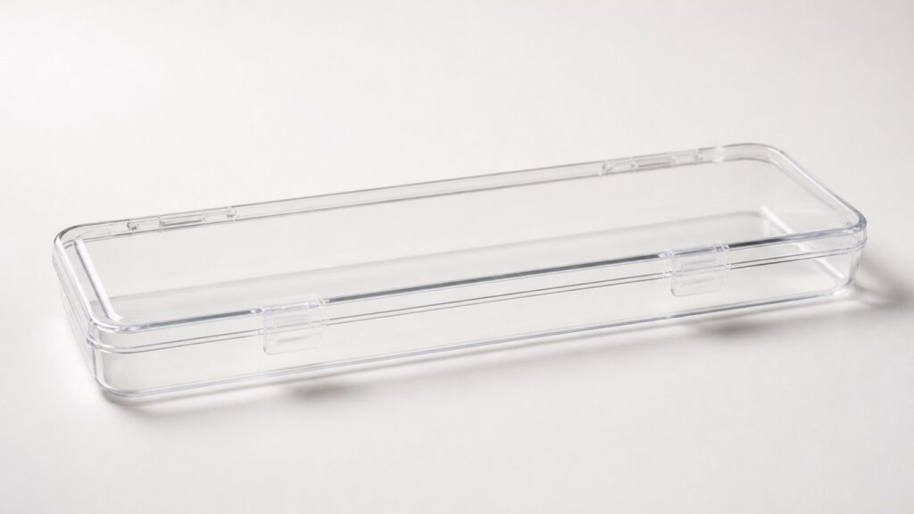 透明なプラスチック製のペンケース